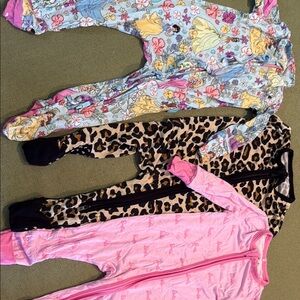 Posh Peanut Blue and Pink Footies One Piece